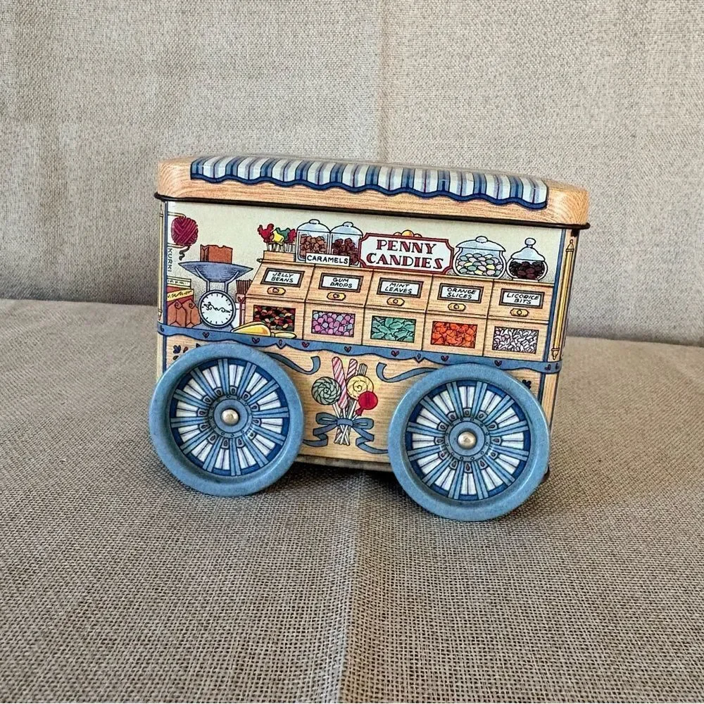 Vintage Candy Shop Cart Tin Keller Charles Sweet Treats Chocolate Store Decor